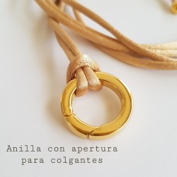 Cordón largo con anilla de ACERO dorado